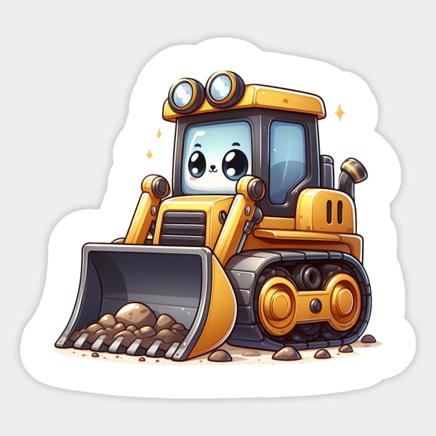 Cute Bulldozer Sticker by Dmytro